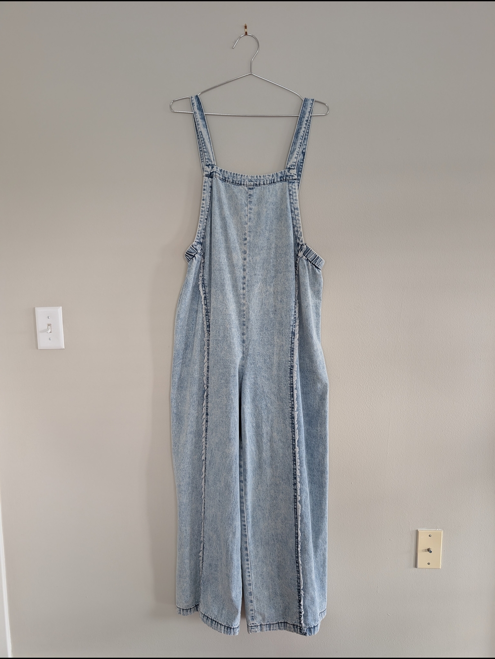 Boho Light Wash Denim Overalls Jeans Size M